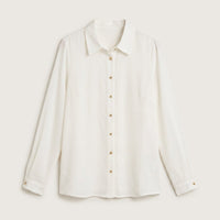 Blusa Manga Larga con Botones Blanco en plano