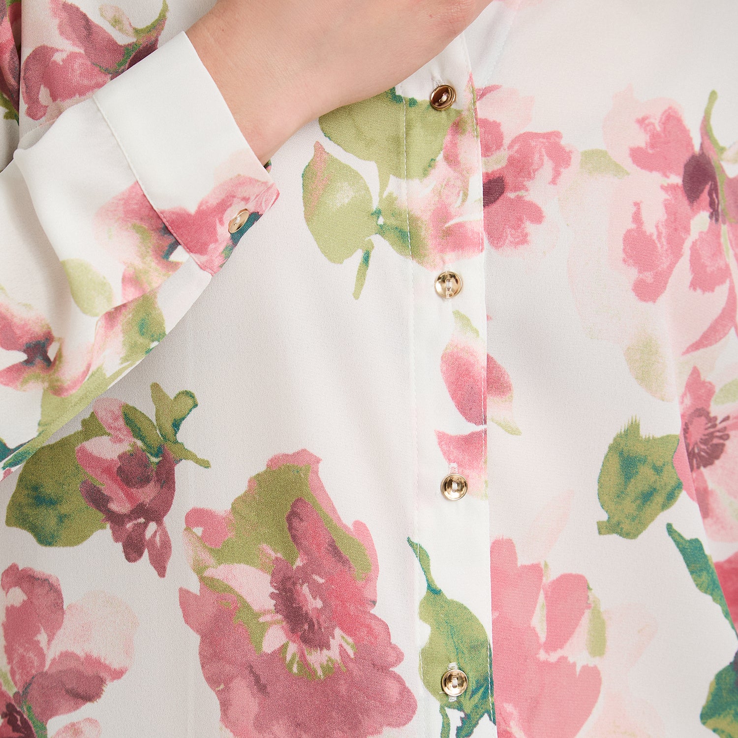 Blusa Manga Larga con Botones Rosado