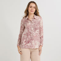 Blusa Manga Larga con Botones Rojo