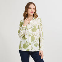 Blusa Manga Larga con Botones Verde