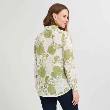 Blusa Manga Larga con Botones Verde