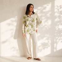 Blusa Manga Larga con Botones Verde lifestyle