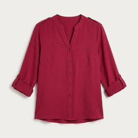 Blusa Manga Larga con Botones Frontales Rojo en plano