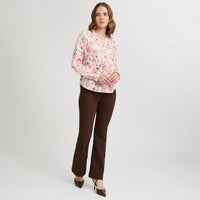 Blusa Escote Mao un Botón Rosado