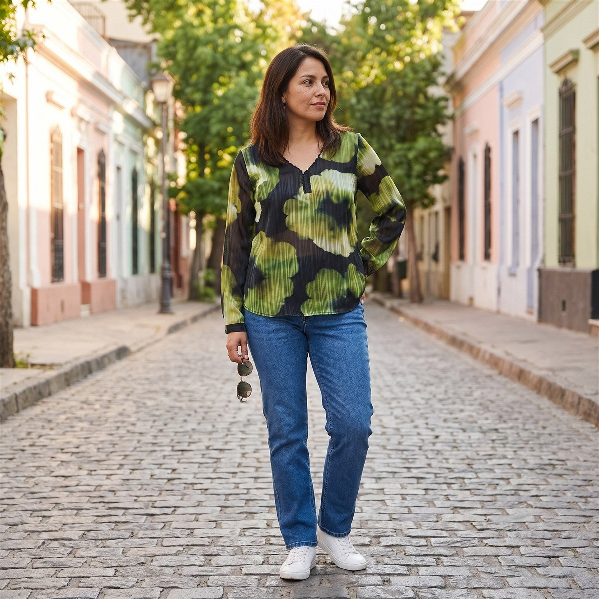 Blusa Print Frontal Verde lifestyle