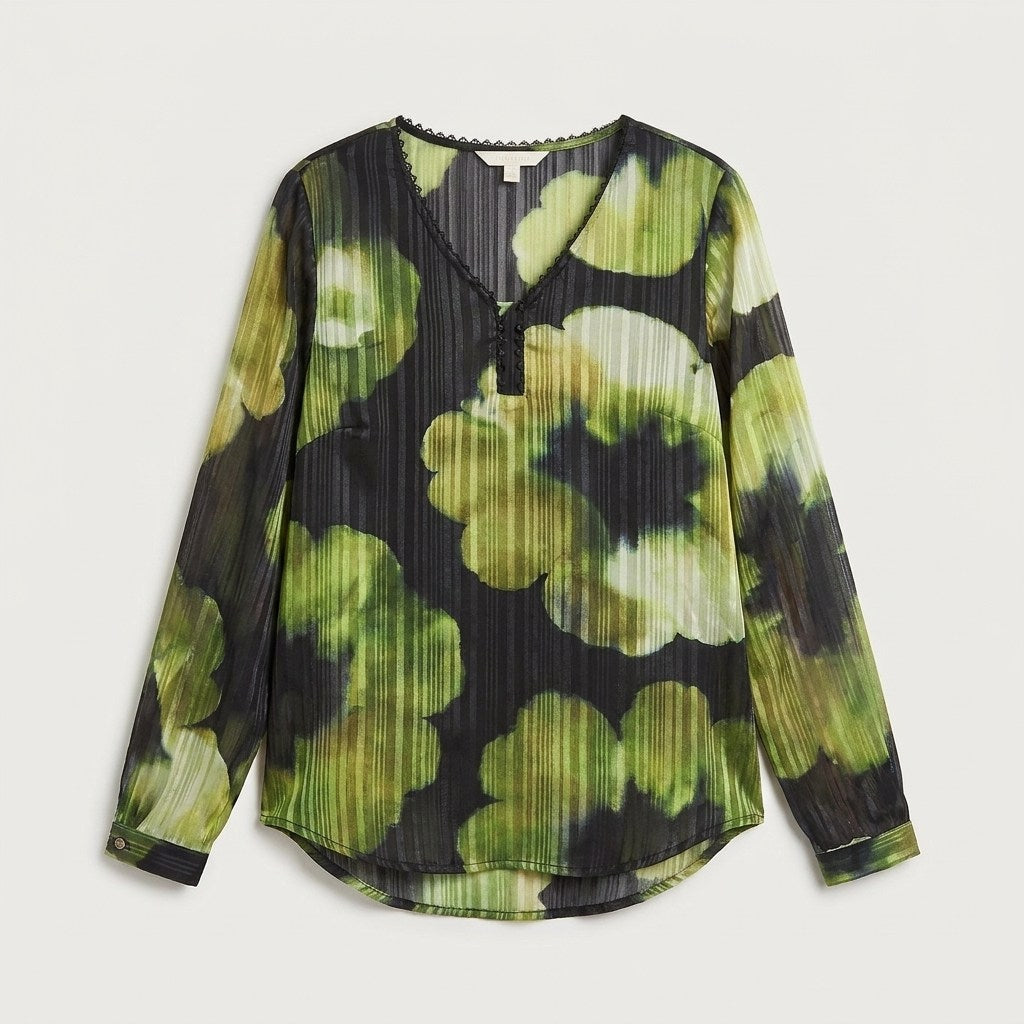 Blusa Print Frontal Verde en plano
