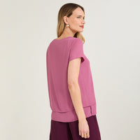 Blusa con Faldón Manga Corta Morado