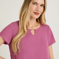 Blusa con Faldón Manga Corta Morado