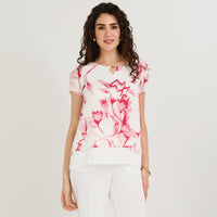 Blusa con Faldón Manga Corta Rojo