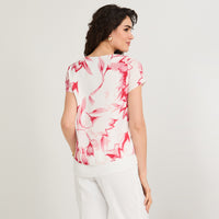 Blusa con Faldón Manga Corta Rojo