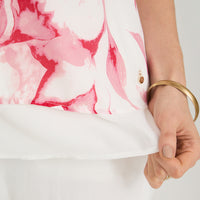 Blusa con Faldón Manga Corta Rojo