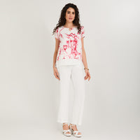 Blusa con Faldón Manga Corta Rojo