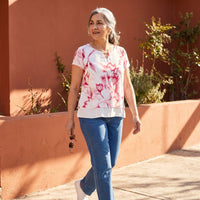 Blusa con Faldón Manga Corta Rojo lifestyle