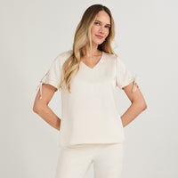 Blusa Manga Corta Escote V Arena