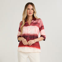 Blusa Satin Manga 3/4 Estampada Arena