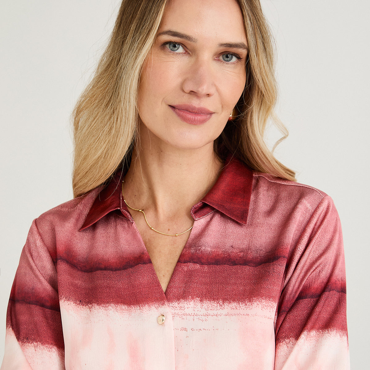 Blusa Satin Manga 3/4 Estampada Arena