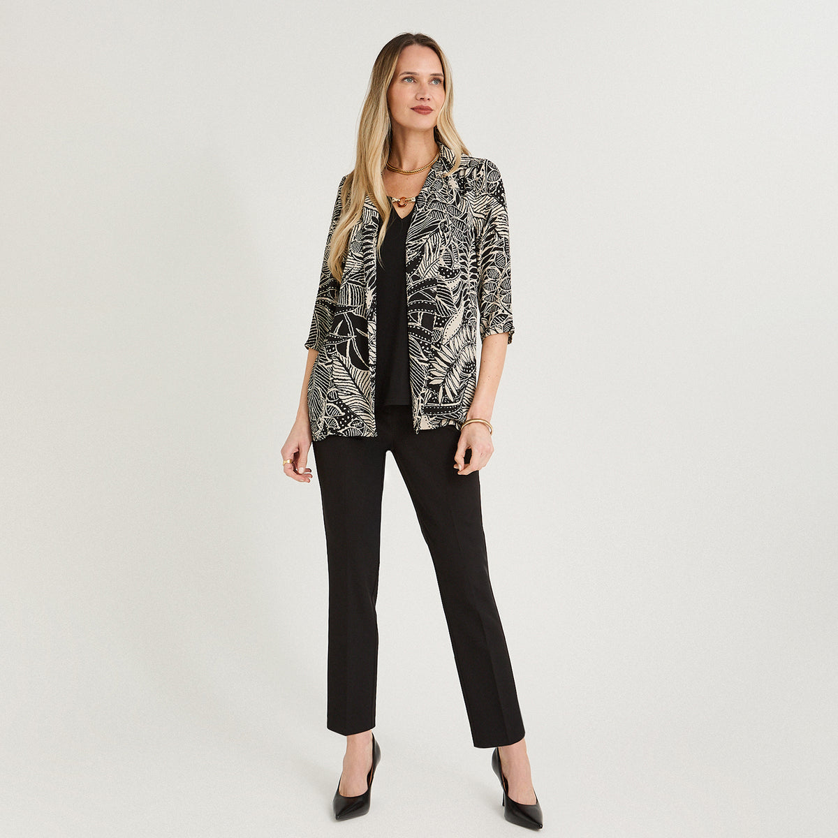 Blusa Twin Set Manga 3/4 con Tapado Negro