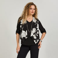 Blusa Twin Set con Tapado y Collar Negro