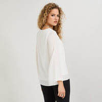 Blusa Manga Larga con Cut Out Crudo