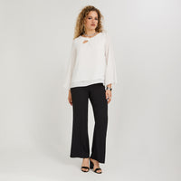 Blusa Manga Larga con Cut Out Crudo