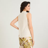 Blusa sin Mangas Cuello Mao Arena