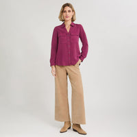 Blusa de Lyocell con Bolsillos Morado