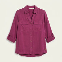 Blusa de Lyocell con Bolsillos Morado en plano