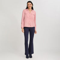 Blusa de Lyocell con Bolsillos Rosado
