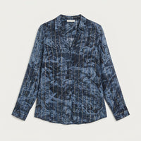 Blusa Manga Larga Print con Lurex Azul en plano