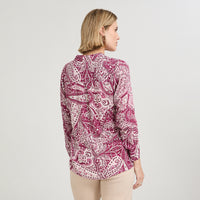 Blusa Manga Larga Print con Lurex Morado