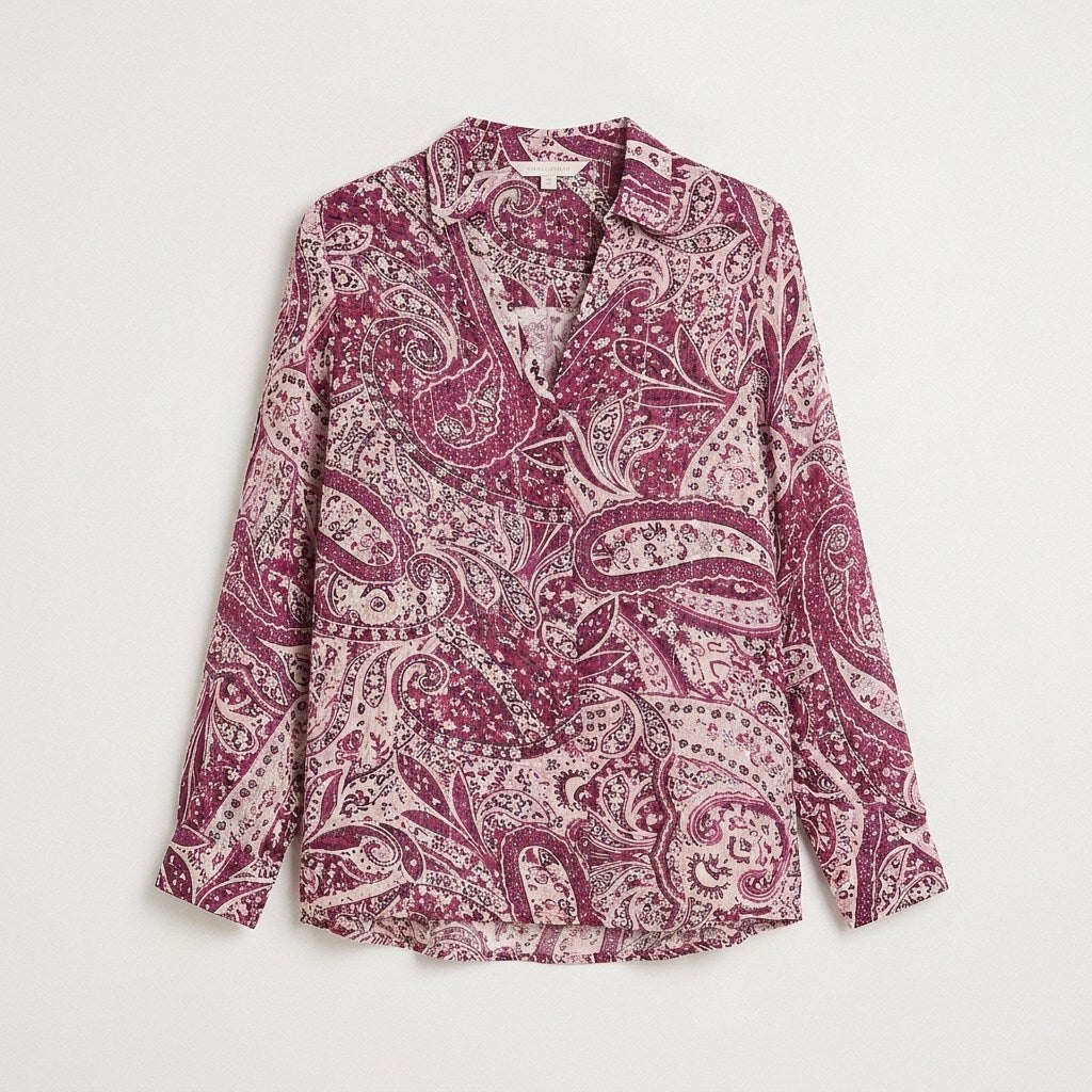 Blusa Manga Larga Print con Lurex Morado en plano