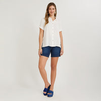 Blusa Manga Corta Plumeti Blanco