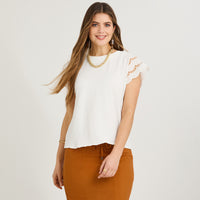 Blusa Manga Broderie Lisa Blanco