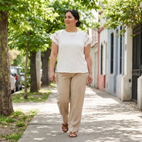 Blusa Manga Broderie Lisa Blanco lifestyle