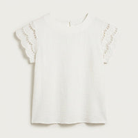 Blusa Manga Broderie Lisa Blanco en plano