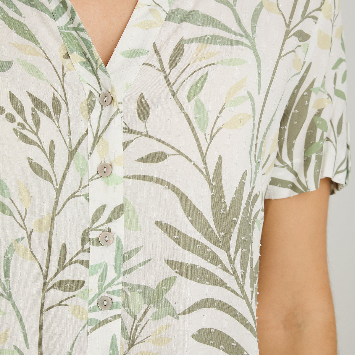 Blusa Manga Corta Plumeti Verde