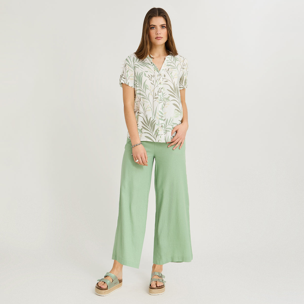 Blusa Manga Corta Plumeti Verde