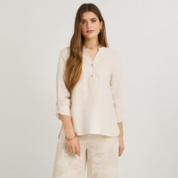 Blusa Lino Manga Roll Up Arena