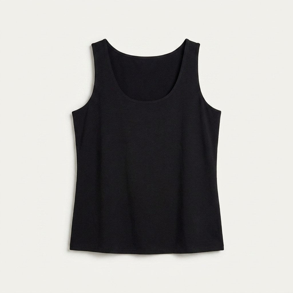 Peto Negro Sin Mangas en plano