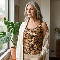 Peto Café Animal Print Sin Mangas lifestyle