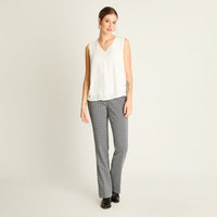 Blusa Crudo Escote V con Doble Capa