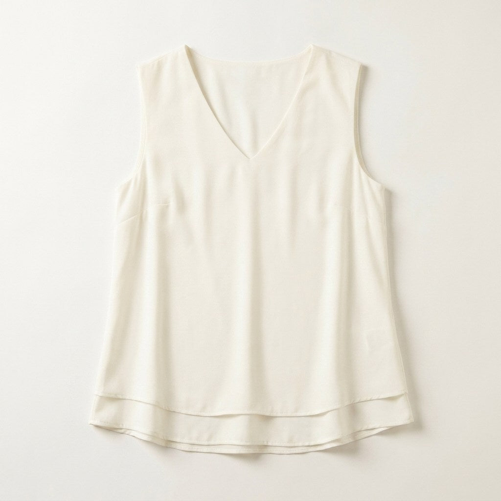 Blusa Crudo Escote V con Doble Capa en plano