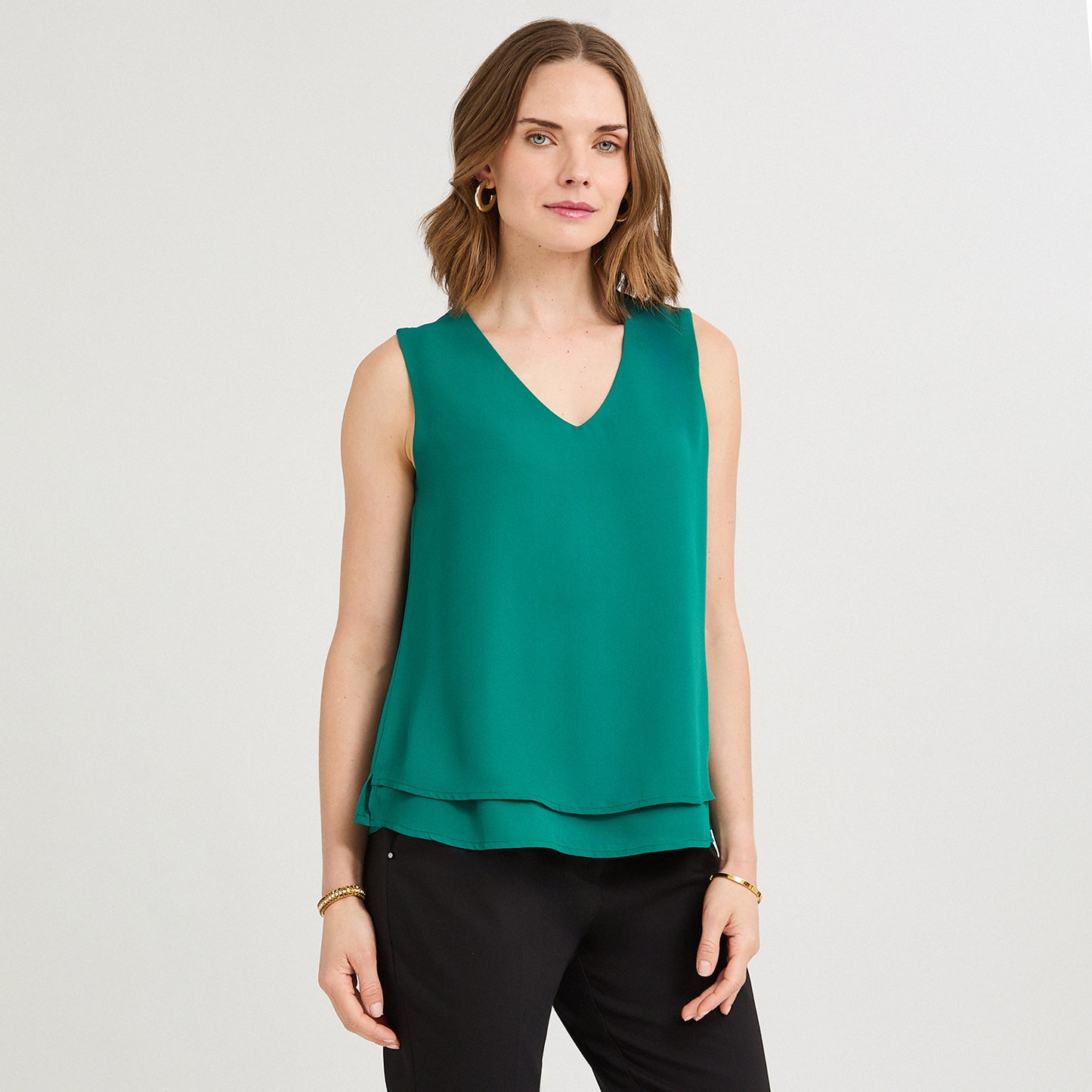 Blusa Sin Mangas con Capa Verde