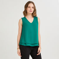 Blusa Sin Mangas con Capa Verde