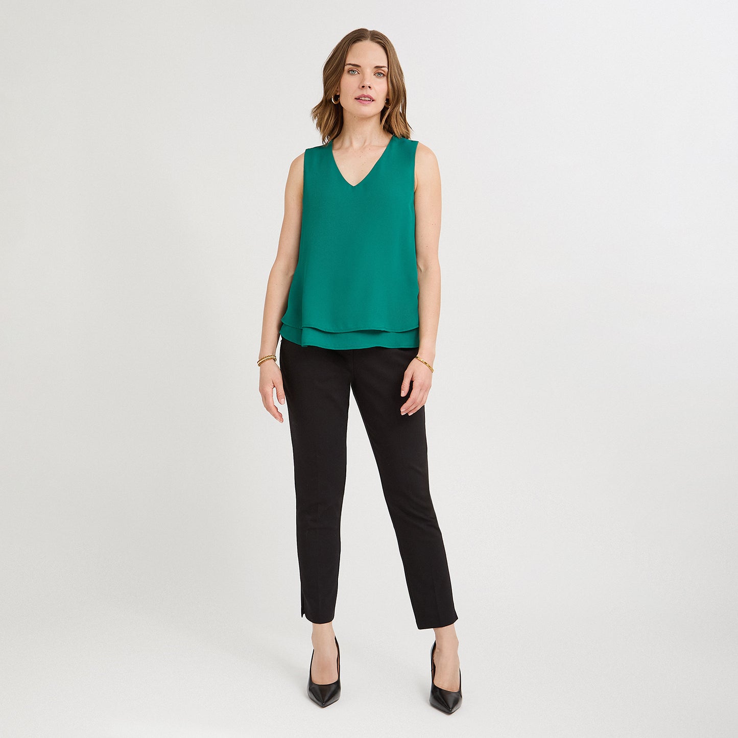 Blusa Sin Mangas con Capa Verde