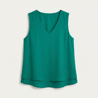 Blusa Sin Mangas con Capa Verde en plano
