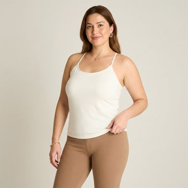 Peto Crudo Básico de Tirantes con Elasticidad Media en modelo plus size