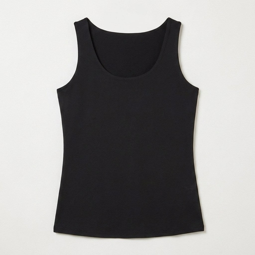 Polera Básica sin Mangas Negro en plano