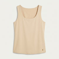 Polera Básica sin Mangas Beige en plano