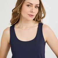 Polera Básica sin Mangas Azul